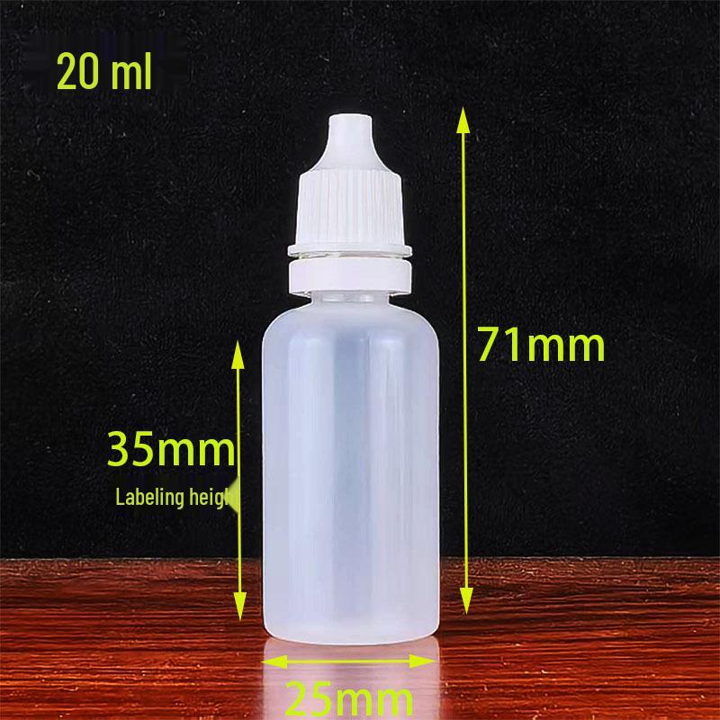 20ml, 50ml, 100ml Translucent HDPE Dropper Bottles - Squeeze & Eye Drop Design