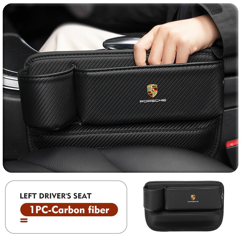 Para Asiento de Coche Porsche Ranura Hueco Costura Ranura Caja de Almacenamiento Con Portavasos Carrera-GT 918-Spyder Boxster Cayenne Panamera Macan