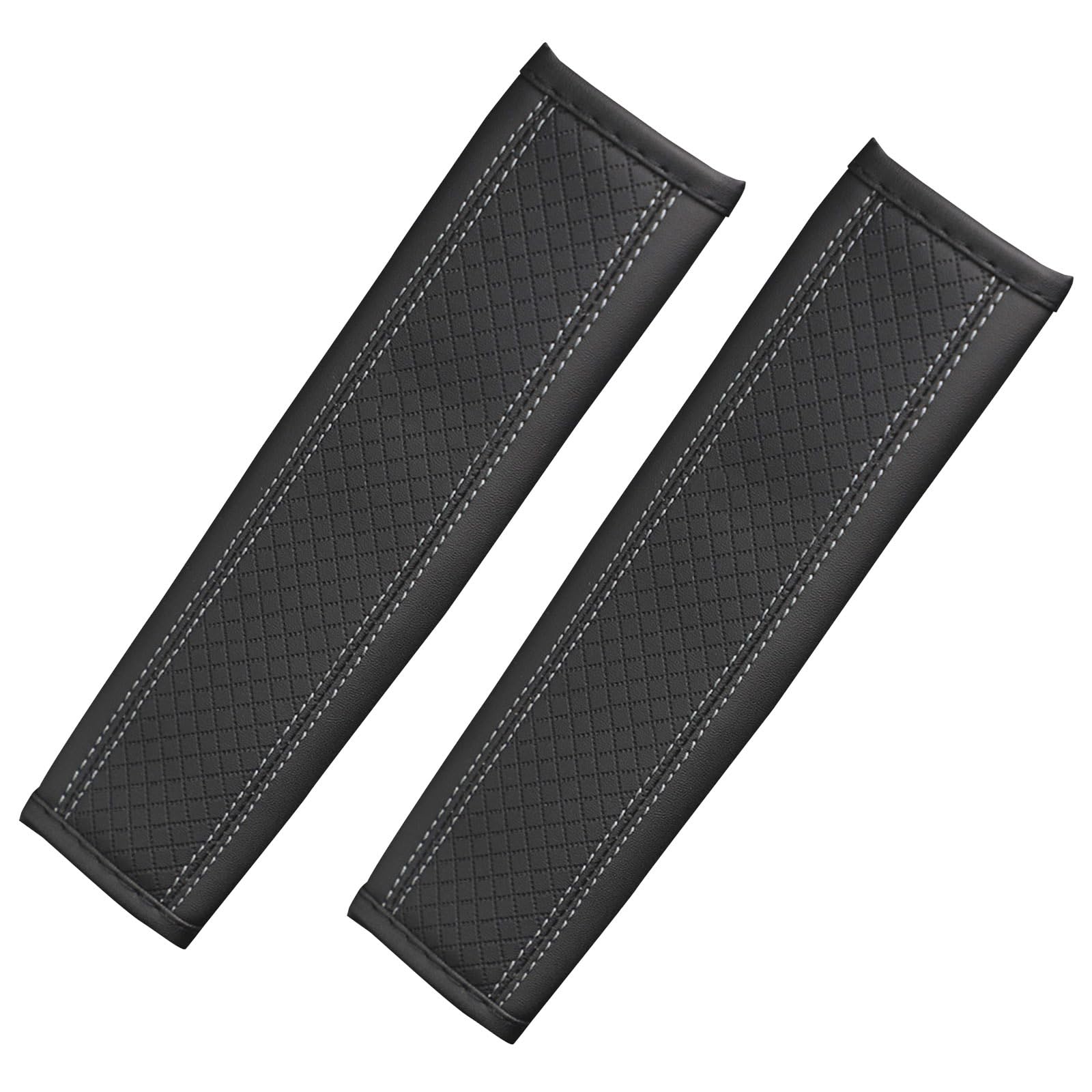 

2 шт. Кожаные автомобильные аксессуары Накладка на ремень безопасности Универсальная накладка на ремень безопасности Чехол на ремень безопасности серый