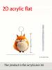 Cute acrylic fox keychain -2D pattern perfect for Thanksgiving backpack DIY holiday pendant, round buckle easy to install