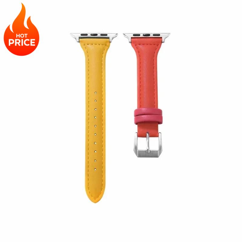 Slim Leather Strap For Apple Watch Band 44mm 40mm 41mm 45mm 44mm Bracelet For Iwatch Series 10-11 46mm 42mm Band Ultra 2-3 49mm