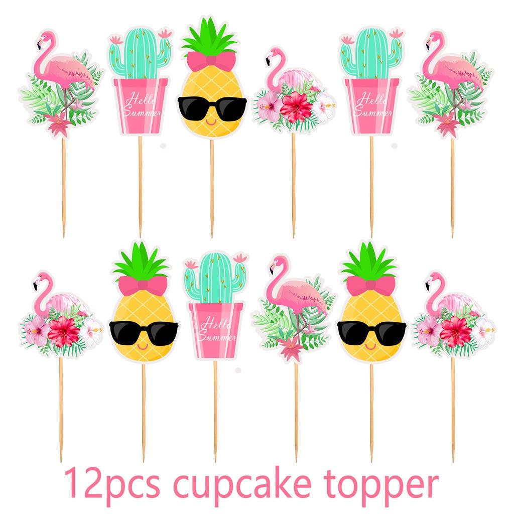 Vibrant Hawaiian Flamingo Cactus Pineapple Coconut Balloon Decoration For Festive Parties
