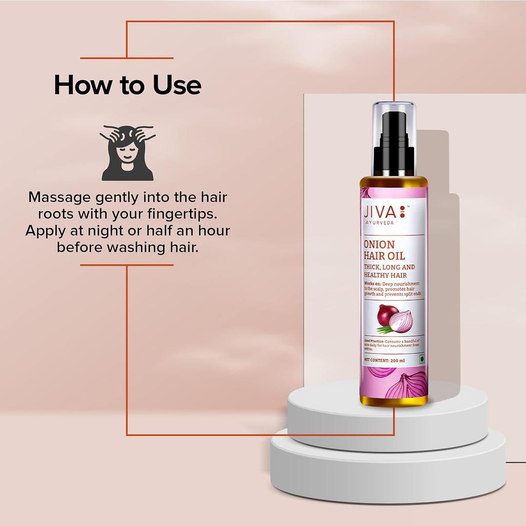 Jiva Zwiebelöl 200ml Packung à 1 | Ayurvedisches Haaröl Für Haarwachstum, Glanz Und Splissschutz