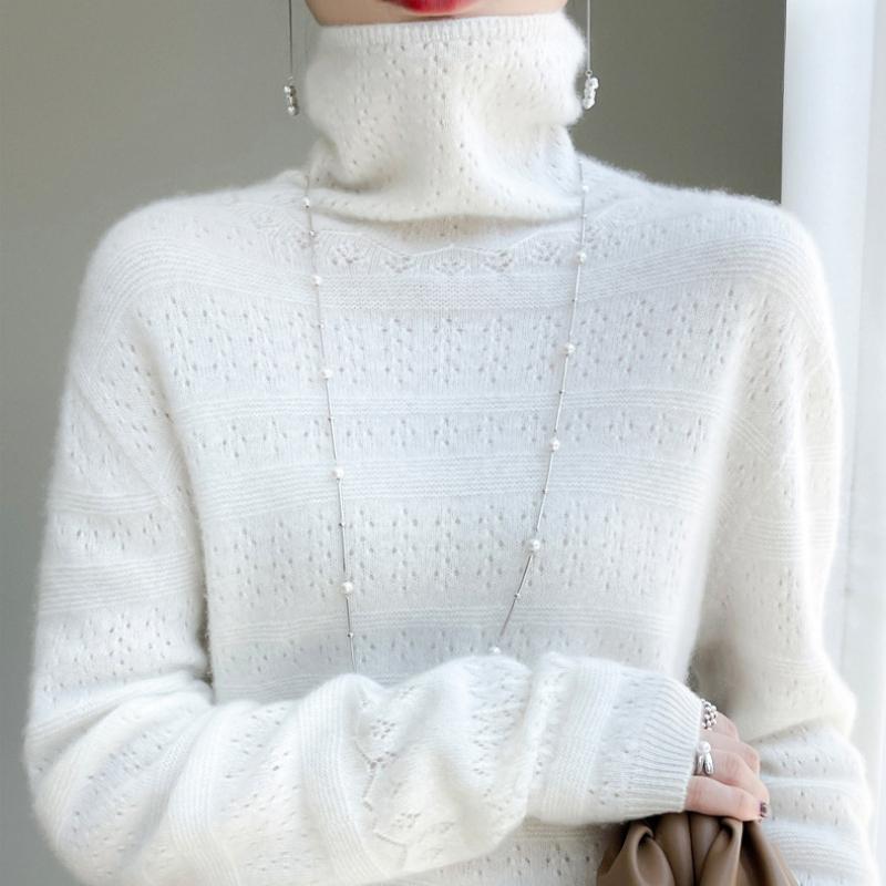 Duaidui Collar Hollow Cardigan Women's Autumn and Winter New First-line Ready-to-wear Knitted Base Sweater Fashionable Versatile Top