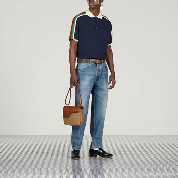 GUCCI SS23 Polo Shirt Men's Dark Blue 742382-XJFGI-4433