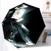 Parapluie Automatique Impression Michael Jackson, Armature en Fer à 8 Baleines, Poignée en Plastique, Convient pour les Voyages en Plein Air et le Quotidien, Cadeau Idéal