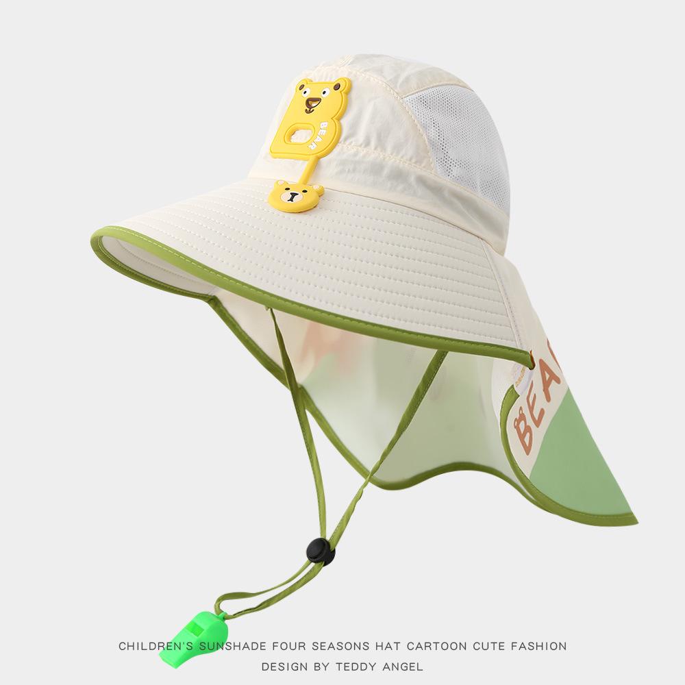 Cappello da Sole Estivo per Bambini, Design a Sciarpa, Tesa Larga, Cappello con Ampia Visiera, Cappello con Protezione UV, Asciugatura Rapida, Traspirante, Sottile, per Esterno, Spiaggia, Pescatore