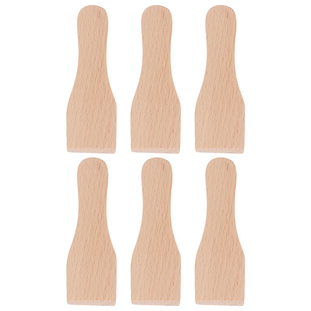 6 Stück Holzspatel Streicher Butterkratzer Sahne Kuchenspatel Raclette Streichwerkzeug Zuckerguss Glasur Wender Schaufel Küchenutensilien