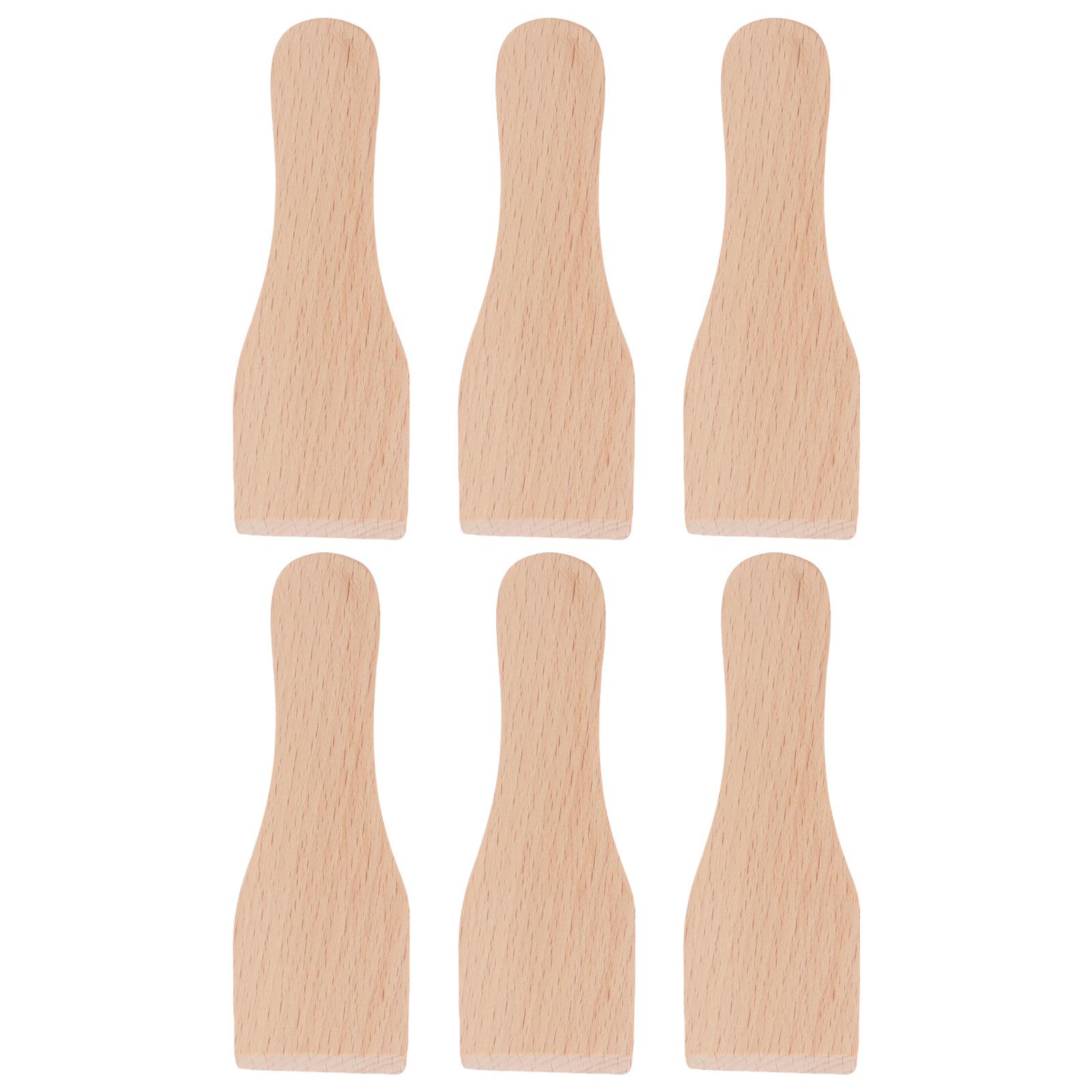 6Pcs Wood Spatula Spreader Butter Scraper Cream Cake Spatulas Raclette Spreading Frosting Icing Turner Shovel Kitchen Utensils