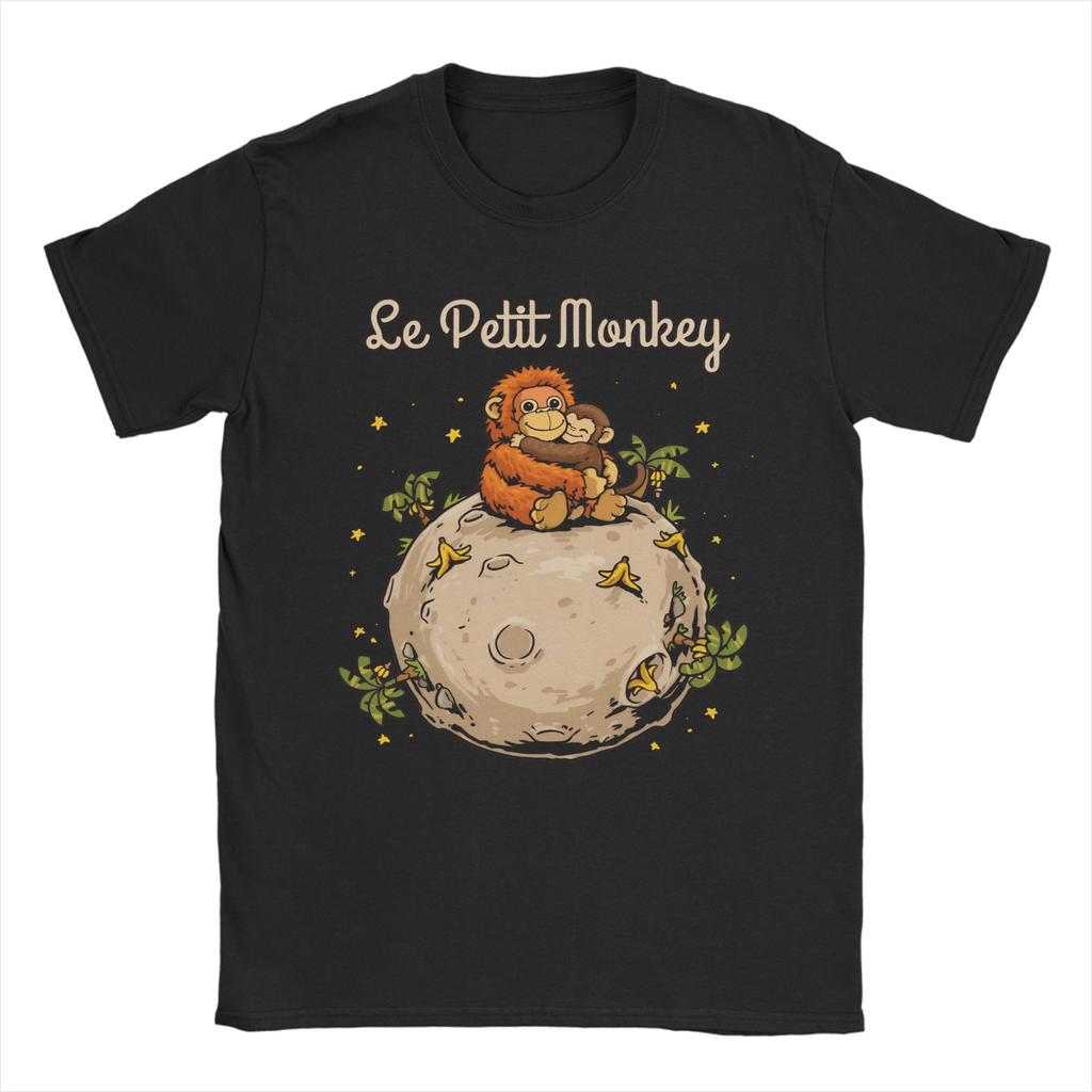 Cartoon Punch Monkey und OranMama T-Shirt Unisex Damen Reine Baumwolle Freizeit-T-Shirts Kurzarm Oberteile Übergröße