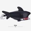 Leather Shark Key Bag Cute Shark Shape Car Key Bag Backpack Charm Shark Pouch with Keyring And Lanyard Zippered Coin Purse