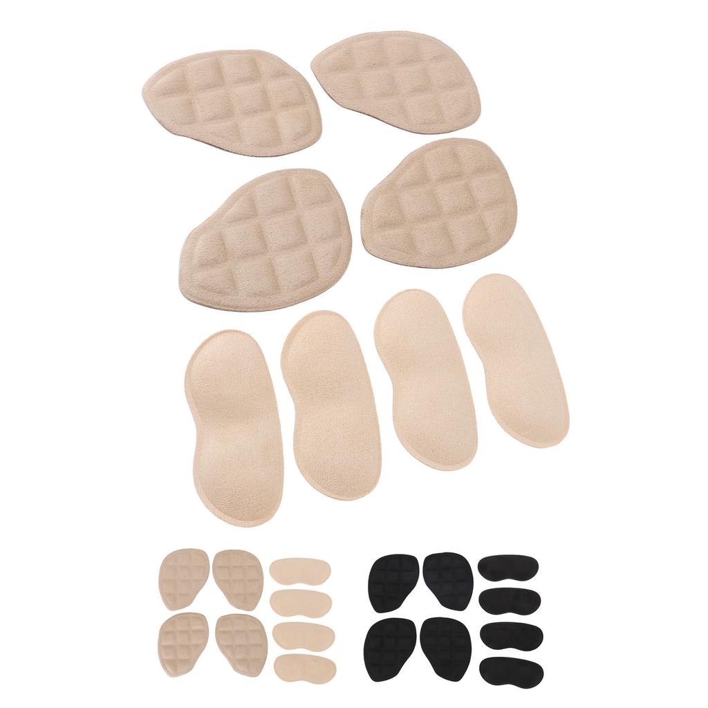 8 Pcs Forefoot Heel Cushion Inserts Non Slip Improved Shoe Fit Adhesive Heel Grips Liners for Too Bi