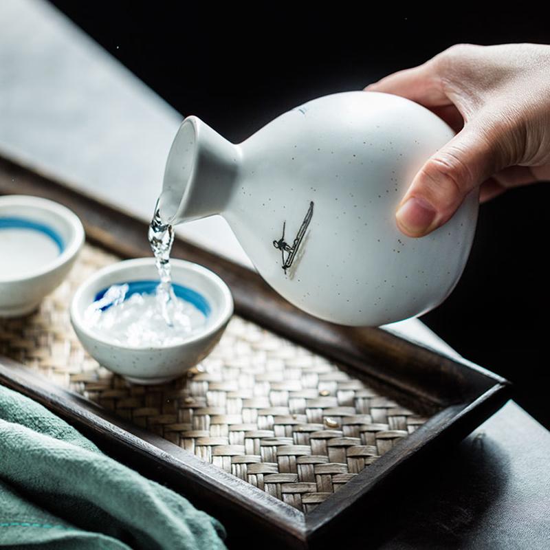 Restaurant Secret Skae Cup Set Alcohol Gift Japanese Small Sake Bottle Utensils Tequila Hip Flask Decantador Vino Drinkware