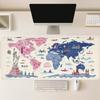 Bohemian Weltkarte Mauspads Groß Computer Büro Spieltischmatte Gummi Antirutsch Genähte Kante Tastaturmatte 90x40 XXL Schreibtischunterlage