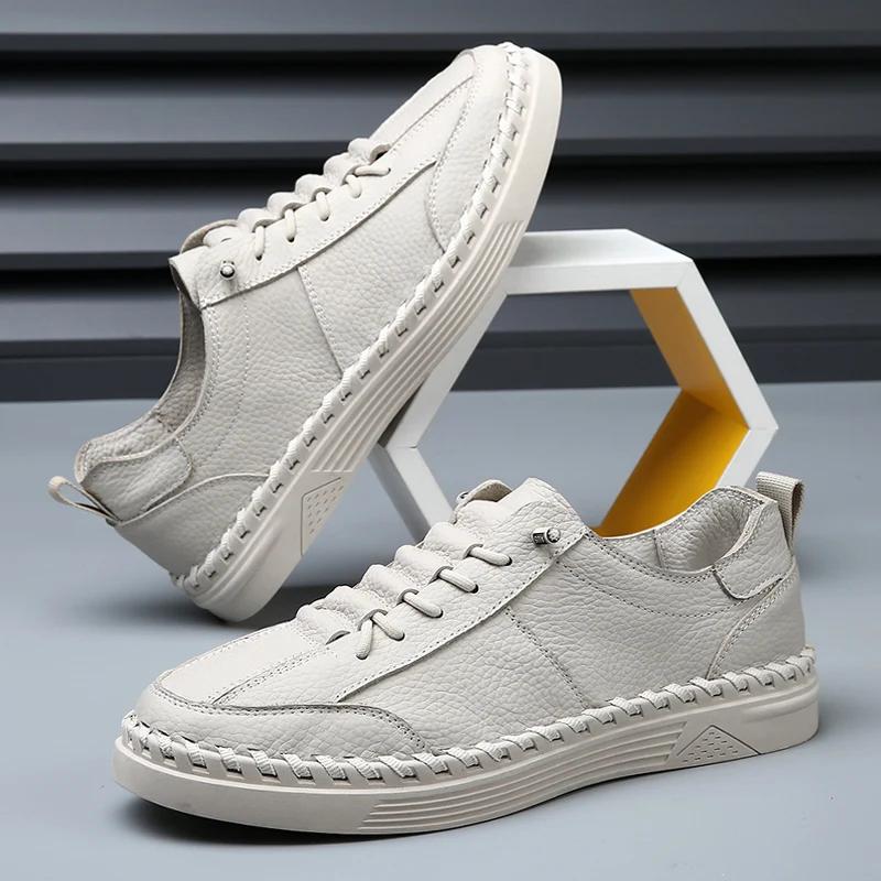 Brand Men Genuine Leather Muller Shoes 2024 Luxury Flat Designer Formal Shoes Outdoor Antiskid Casual Leather  Walking Sneakers