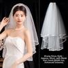 Bow Wedding Veil Pearl Accessories Women's Tulle New Bridal Veil  Bridal Photoshoot
