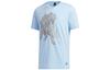 Wuji Series T Shirts Men's Blue Crew Neck Moderate Straight Fit GF4057