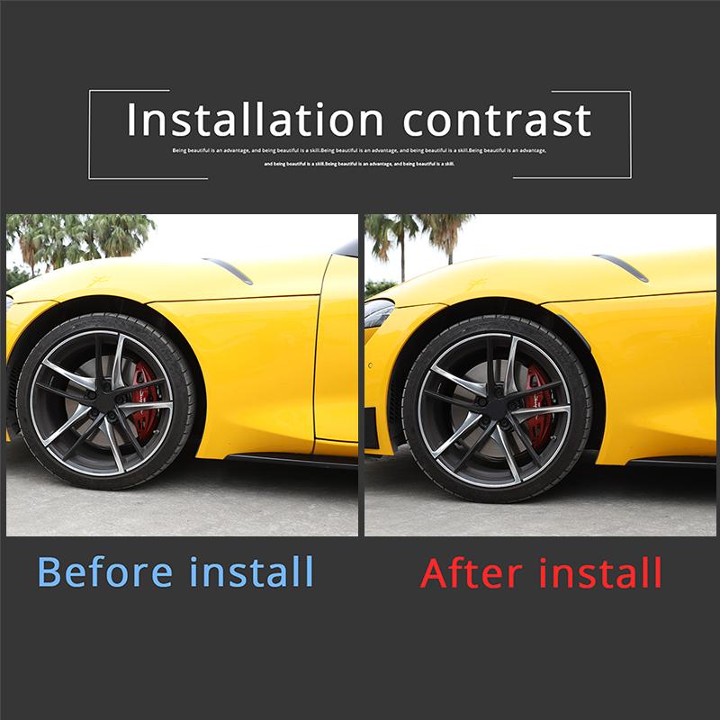 4x ABS Plastic Car Fender Flares Mud Flaps Arch Wheel Eyebrow Lips Strip Sticker Trim Suitable for Toyota SUPRA A90 GR -