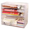 Transparent Multi-Layer Desktop Storage Box for Stationery, Paintbrushes, and Pens