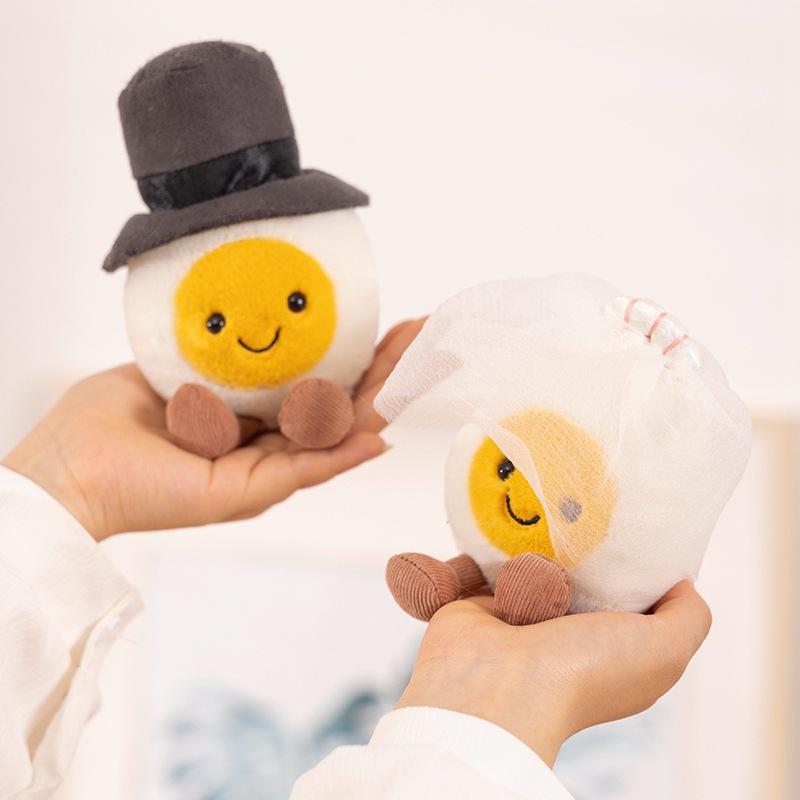 Boiled Egg Plush Toy - Humorous Simulation Egg Figurine, Fried Egg Doctor, Ornament, Graduation Gift for Boys
