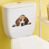 Playful Daydreaming Puppy Toilet and Wall Sticker Set Waterproof Self-Adhesive Removable Decal for Bathroom WC Decoration