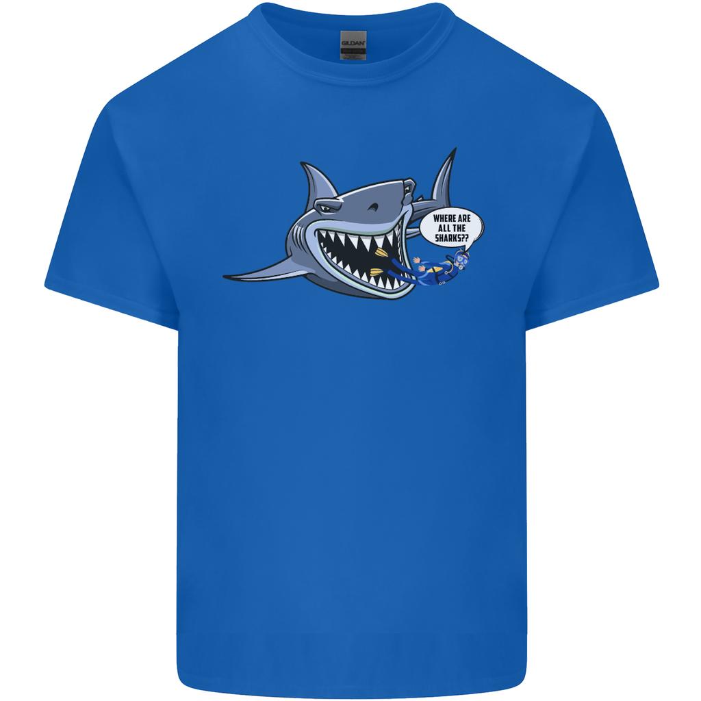 Where Are the Sharks Scuba Diving Diver Unisexs Light Cotton TShirt