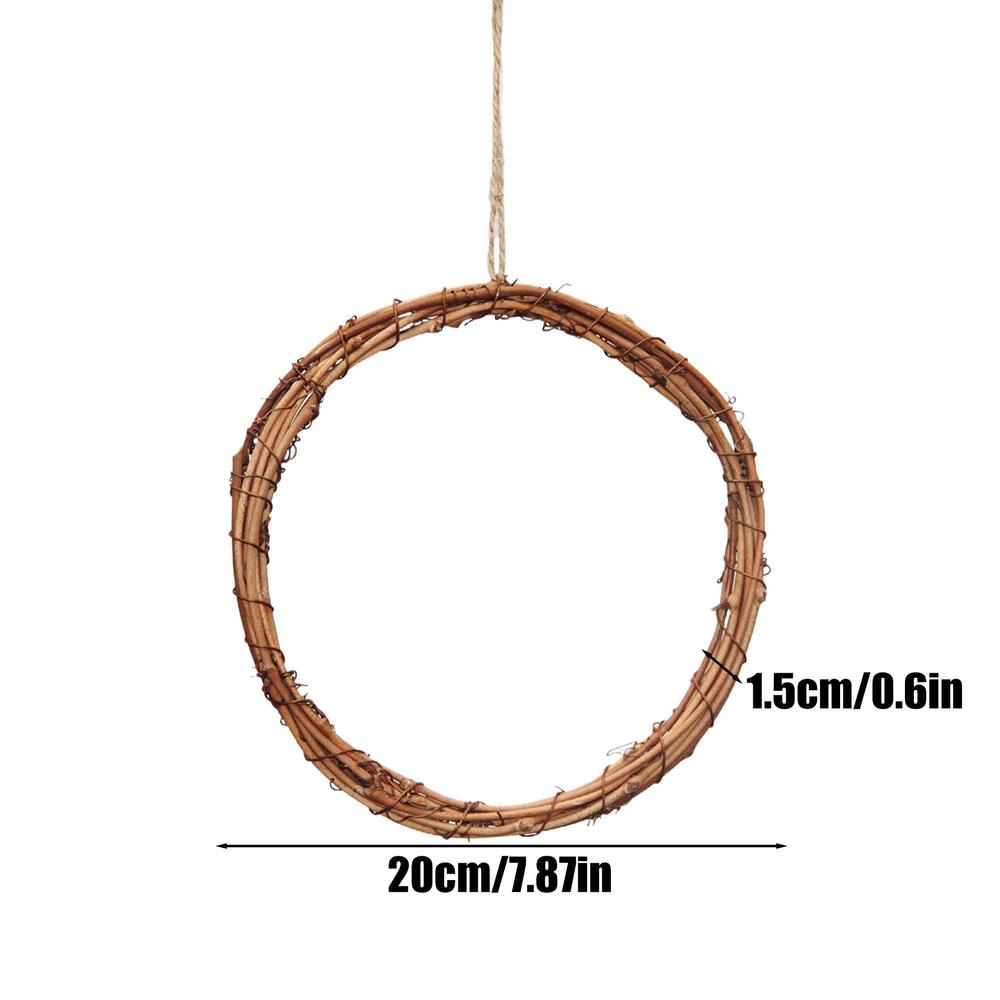 

6pcs 20cm Natural Dried Rattan Wreath Xmas Tree Garland Home Door Wall DIY Crafts Decor Gift Christmas Wedding Parties Etc