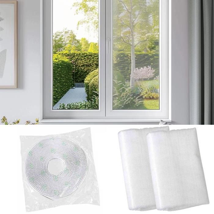 

Lot de 2 Moustiquaire fenêtre FALLENHELD 130 x 150 cm, Blanc – Sans perçage – Montage par bande auto-agrippante – Anti insectes