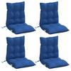 Low Back Chair Cushions 4 Pcs Royal Blue Oxford Fabric