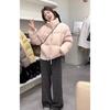 European Station autumn and winter new stand-up collar puff down jacket women's short thickened small bread jacket loose