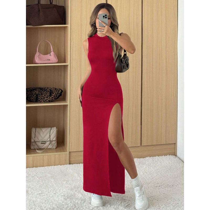 Women's Elegant Casual Sleeveless Slit Dress - Spring/Summer 2026 Collection
