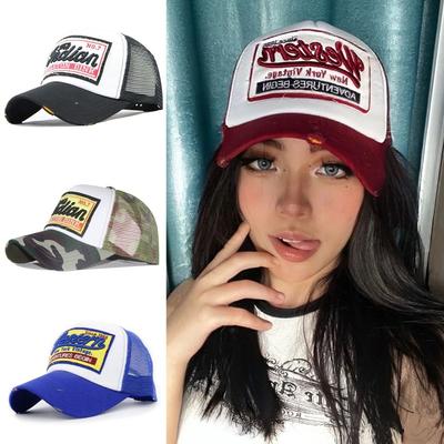 Cotton Mesh Baseball Hat Hip Hop Style Letters Embroidery Sun Protection Caps Adjustable Outdoor Breathable Snapback Cap