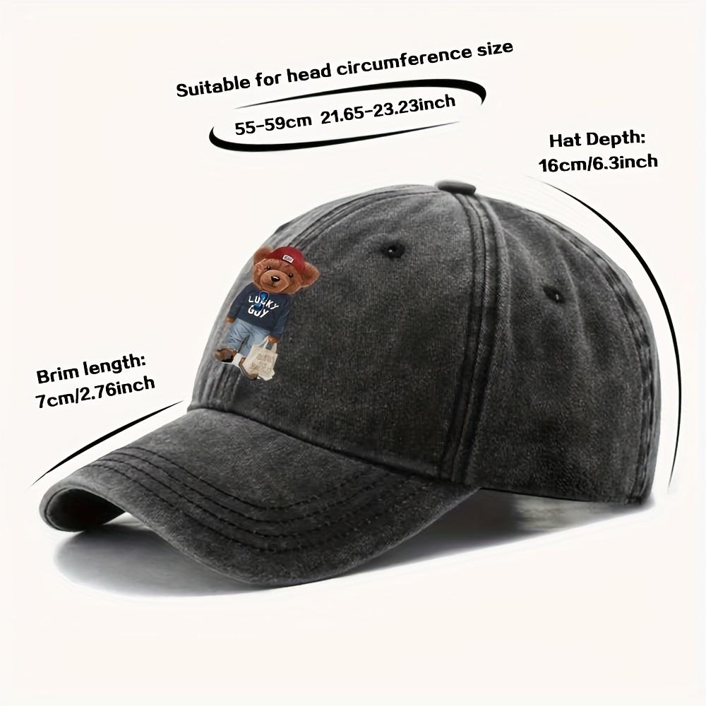 Eine Neue Frühjahrs- und Sommer-Unisex-Baseballkappe mit Aufdruck eines Glücksbären, lässig, Vintage, mit verstellbarem Schirm