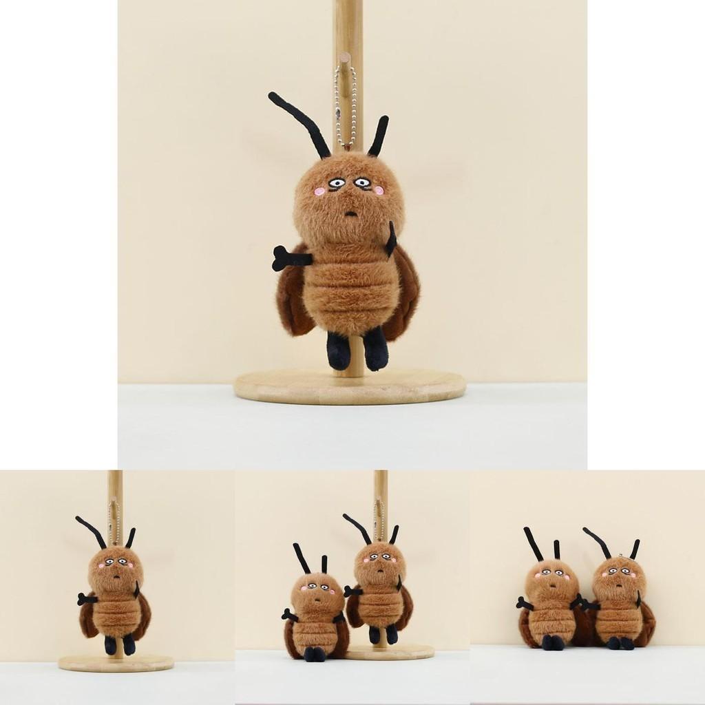 Adorable Cartoon Cockroach Plush Toy Creative Insect Keychain Cute Doll 14cm