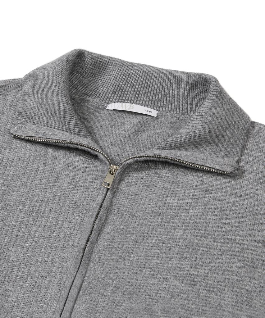 WEST GRAND BOULEVARD Ray Crop Half-Zip Knit Grey