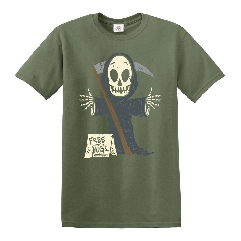 Funny free hugs reaper tshirt halloween 2023 skull rock darkwear tshirt top tee 2XL