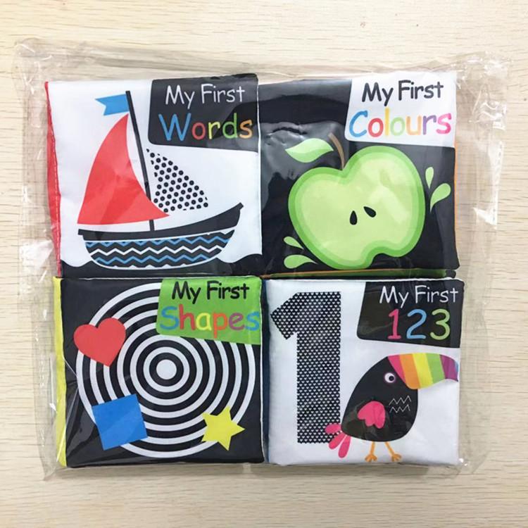 Baby Black And White Sensory Cloth Book With Tactile Pages For Early Learning