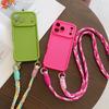 Crossbody Lanyard Braided Cord Liquid Silicone Case For iPhone 16 17 Pro Max 15 14 13 12 11 XR XS 7 8 Plus Necklace Strap Cover
