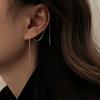 Minimalist Long Tassel Ear Line Drop Earrings for Women Korean Fashion Stainless Steel Chain Hanging Earings Jewelry Party Gifts