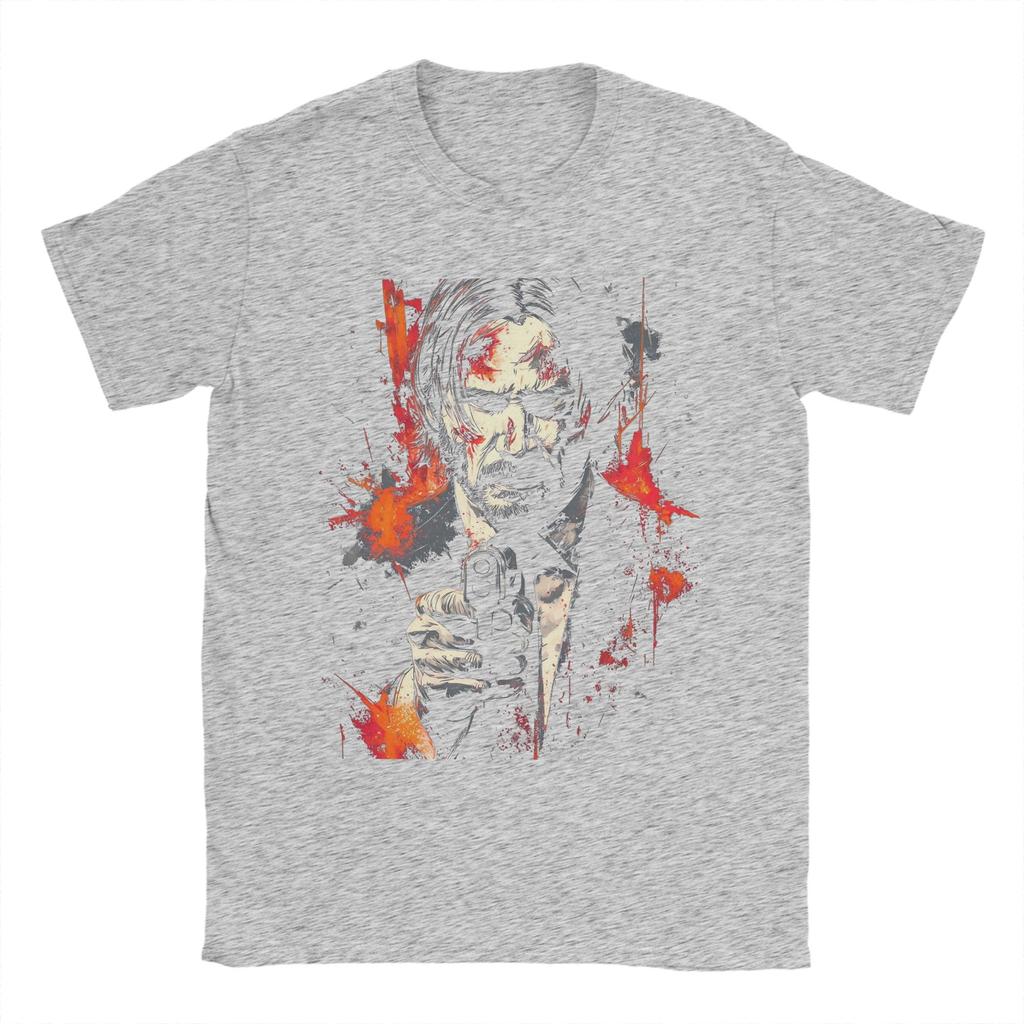 John Wick Night Assassin T Shirts Mens Cotton Novelty TShirts Round Collar Tees Short Sleeve Tops New Arrival