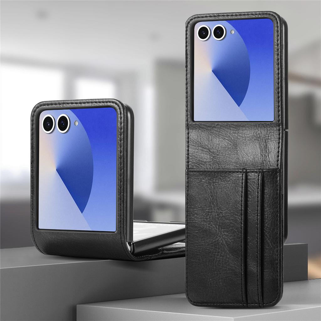 Fashion Portable Card Holder Leather Case for Samsung Galaxy Z Flip8 Flip7 Flip6 Flip5 Flip4 Flip3 Flip 8 5G 7 FE 6 5 4 3