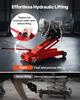 Low Profile Floor Jack, 1000 Lbs / 0.45 Ton Lifting Capacity Telescoping Transmission Floor Jack, 16-64 Cm Lifting Height, 360° Swivel Front Wheels,