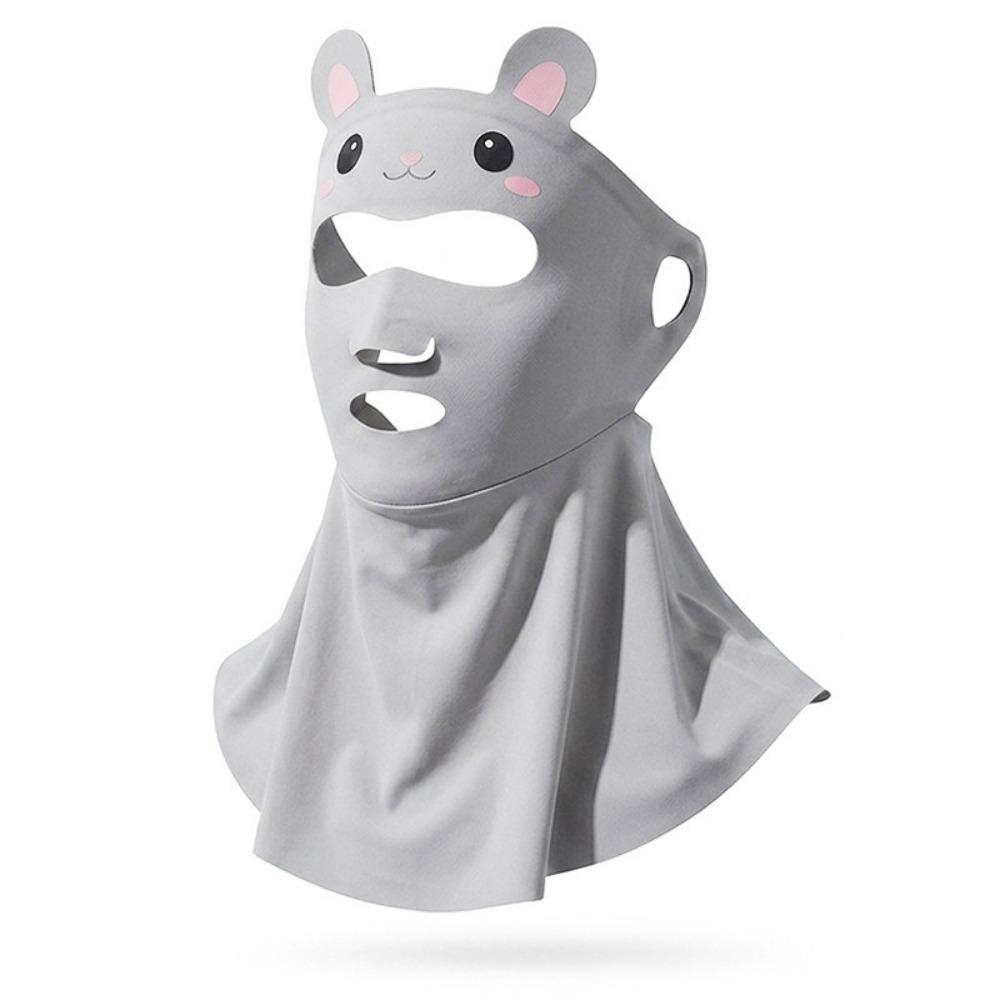 Lightweight Thin Kids Sun Protection Mask Rabbit Design Sunshade Face Cover Daily Use