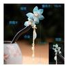 Kaka&lotus Handmade Wooden Hair Stick with Double-Sided Blue Lapis Lazuli Lotus Flower Charm, Approx. 18cm, for Women, Everyday Wear, Traditional