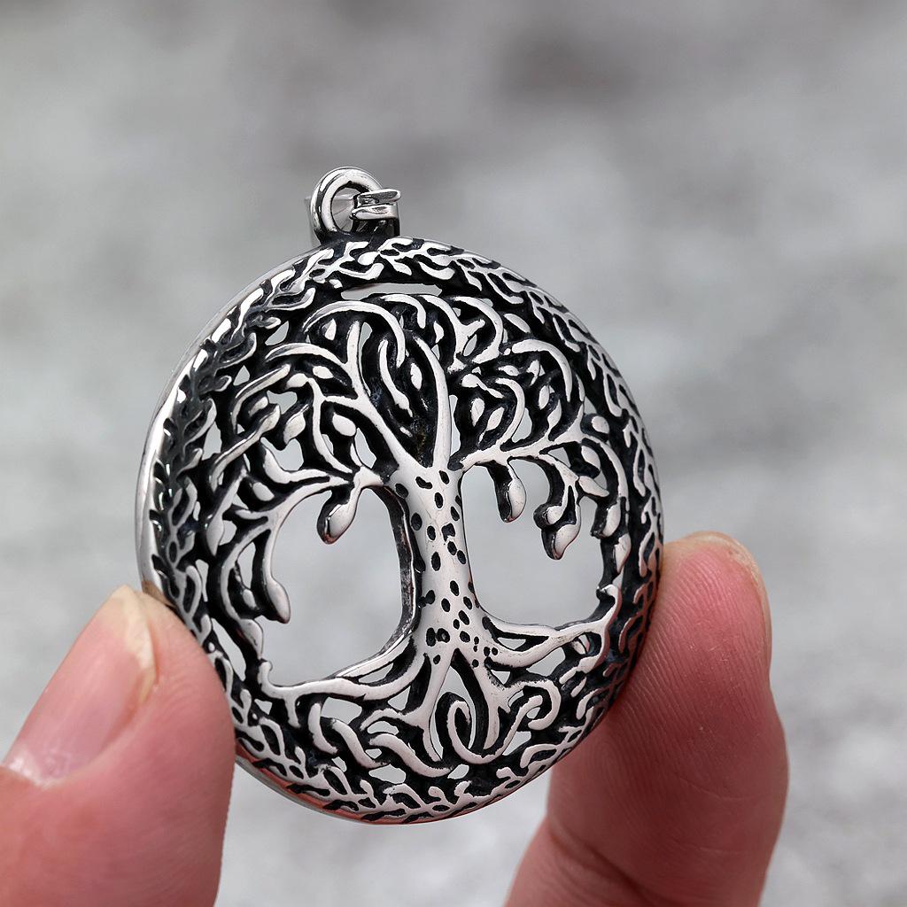 Colier Unisex Retro din Oțel Inoxidabil cu Pandantiv Arborele Vieții