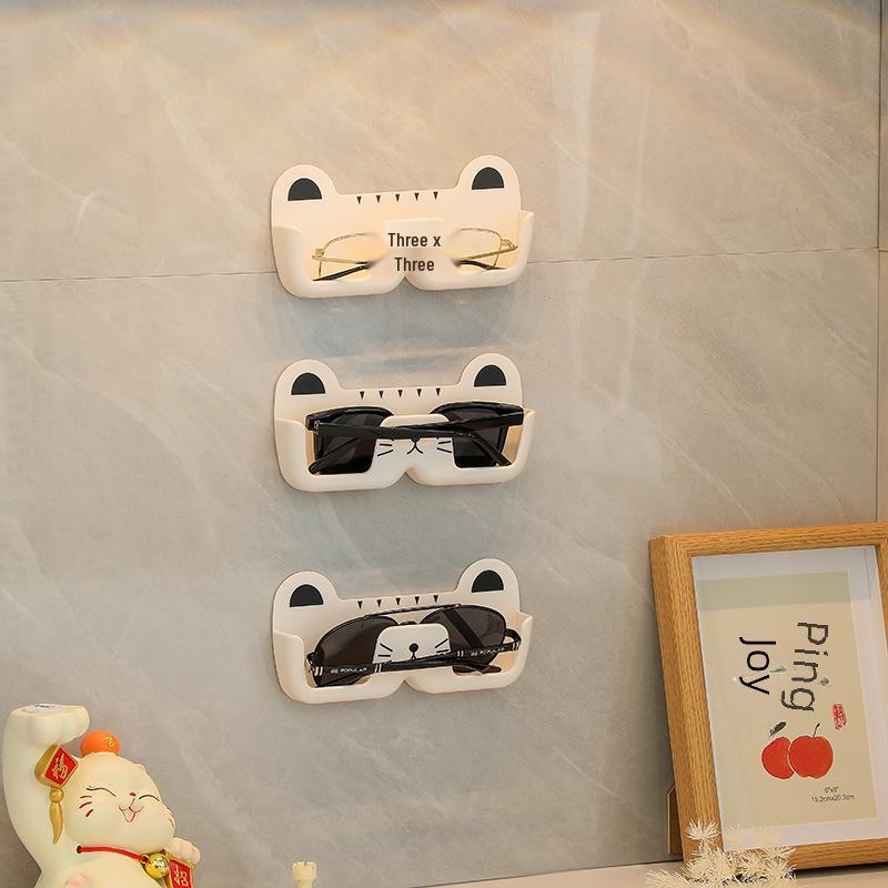 Wall-Mounted Cat Glasses Holder – Punch-Free Storage for Sunglasses, Myopia & Car Glasses