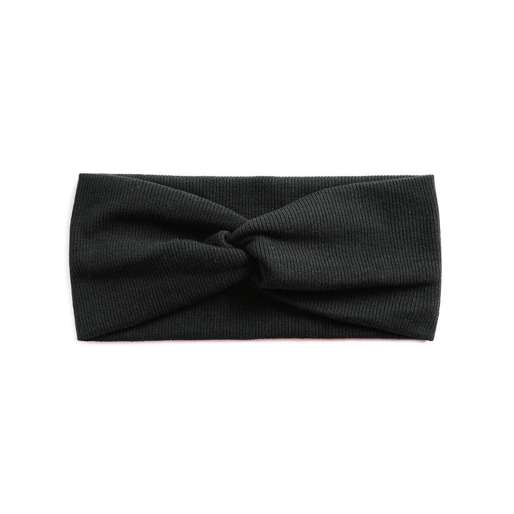 Solid Color Knitted Fine Thread Cross Yoga Sports Headband Simple Women'S Headband Headgear Headscarf