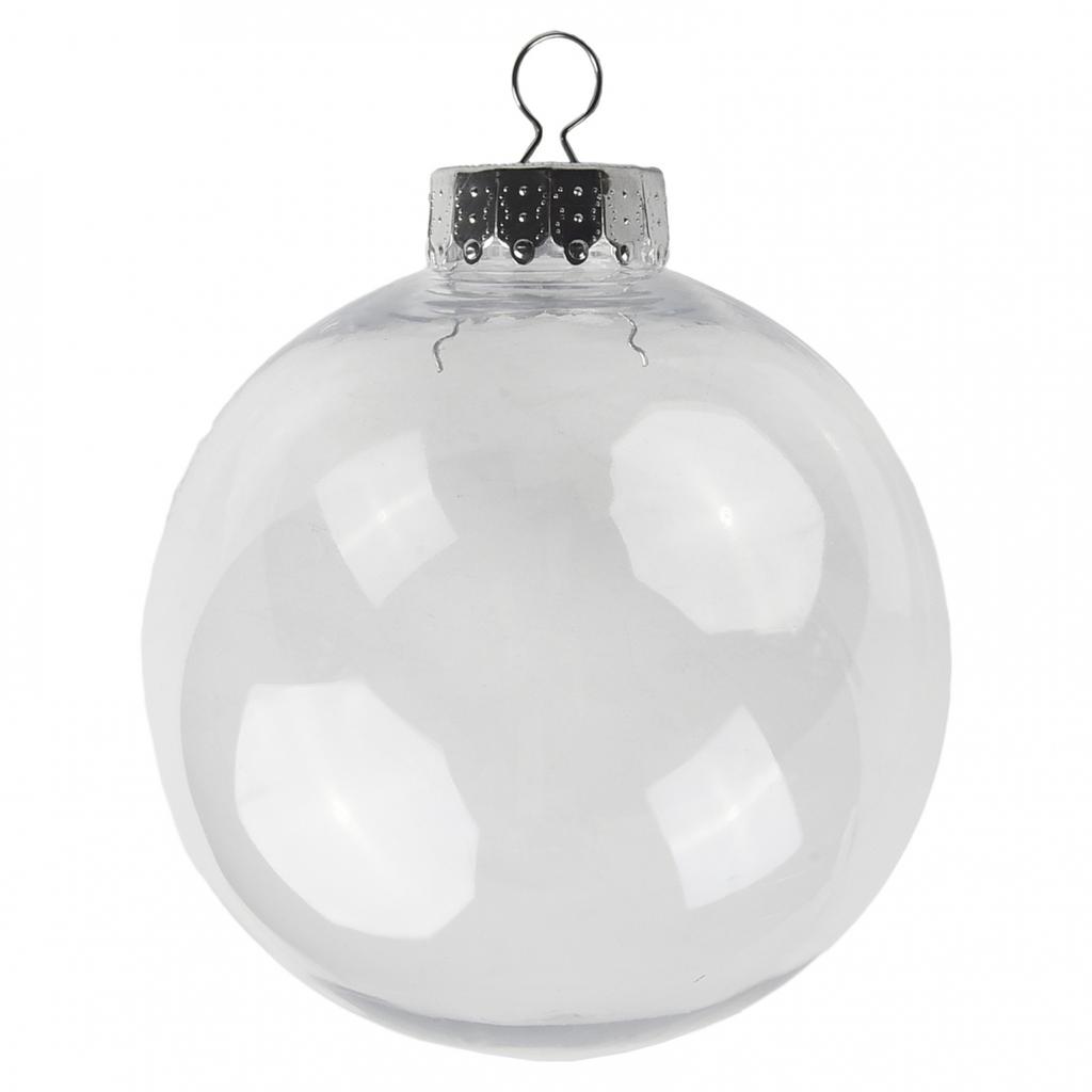 Clear Round Plastic Baubles for Christmas Tree Pack of 5/10 Fillable Ornaments