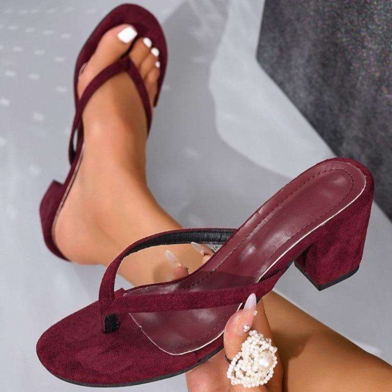 2025 Summer  Designer Summer Women Clip Toe Slippers Fashion High Heels Stripper Party Pumps Mules Slide Shoes