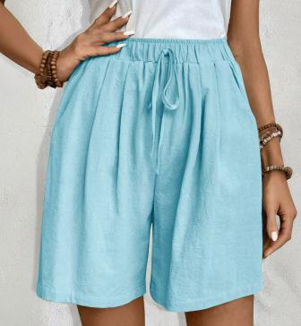 Women Casual Drawstring Waist Shorts With Pockets Summer Beach